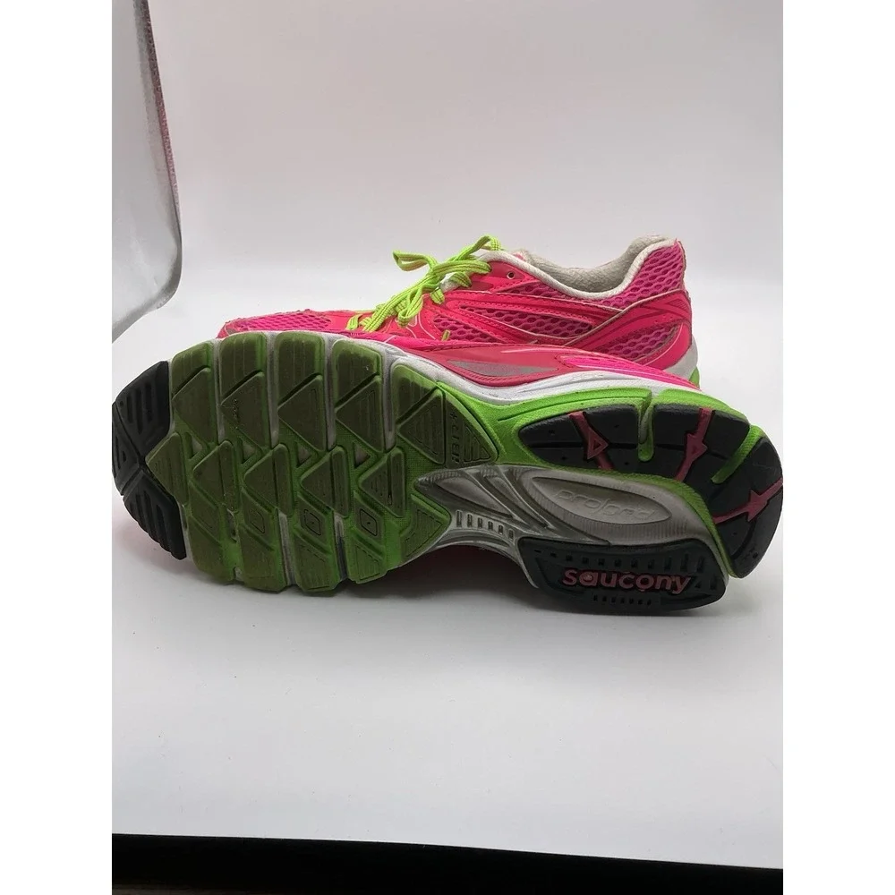 Saucony Guide Womens 9.5 Pink Green Running Shoes Athletic Sneakers